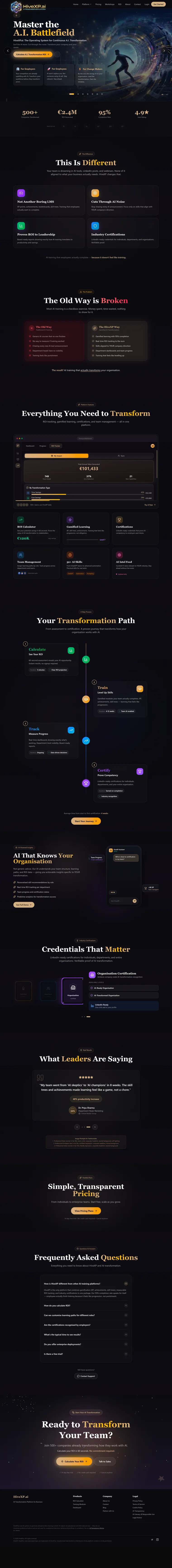 HiveXP — AI Training Platform homepage