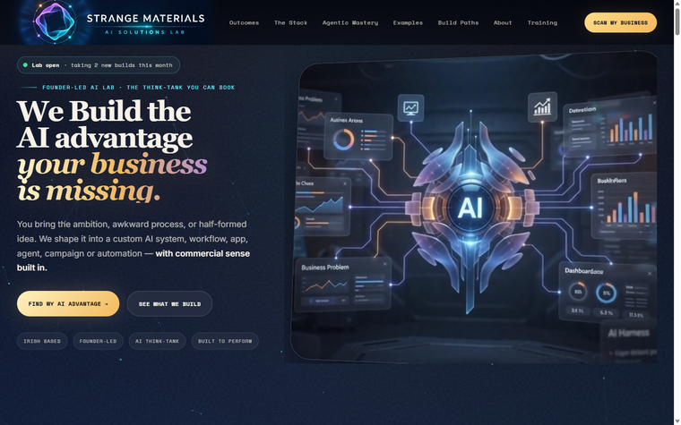 Strange Materials — AI lead-capture platform