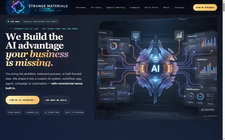Strange Materials — AI lead-capture platform